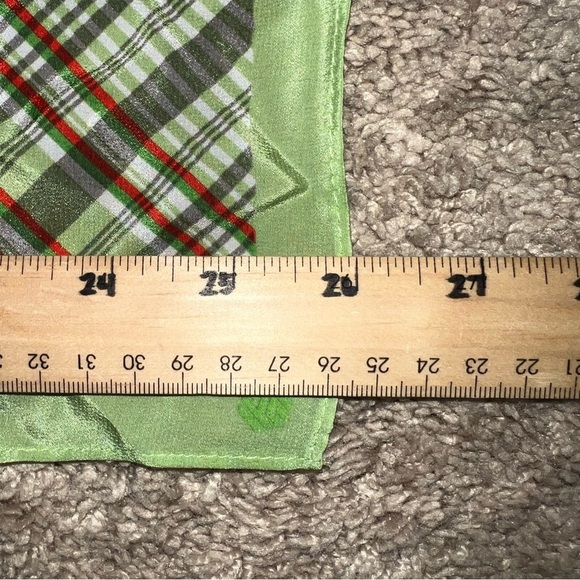Vintage Rare Twinhill Silk Scarf Green Plaid - Picture 7 of 9